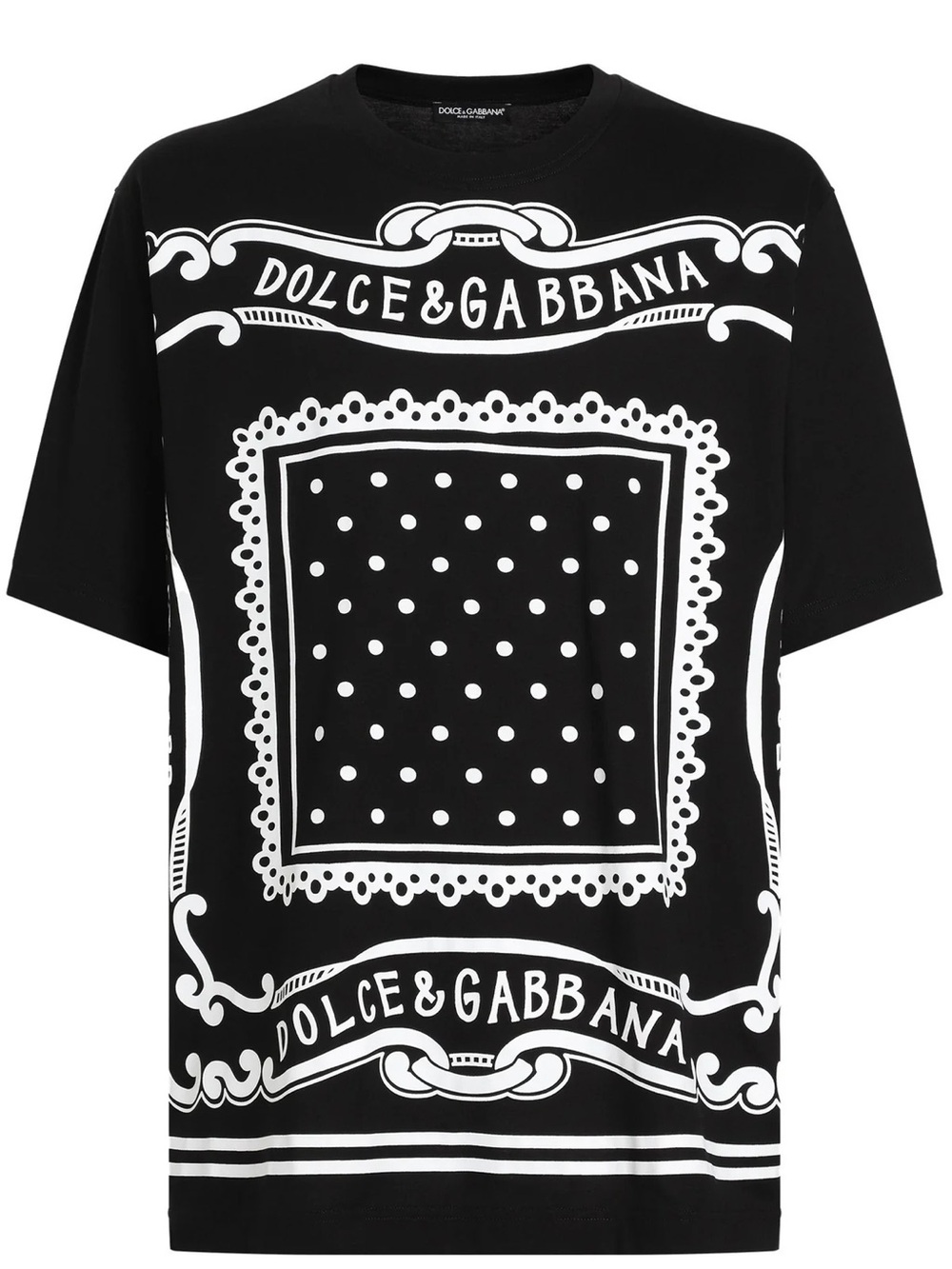 New men’s Dolce & Gabbana bandana Black and white Graphic Tee